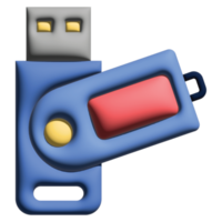 3D illusration flash drive in work from home set png