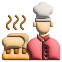 3d illustration baker in labour day set png