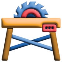 3d illustration table saw in labour day set png