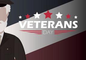 Day of veterans with the best soldier. Vector, cartoon style vector