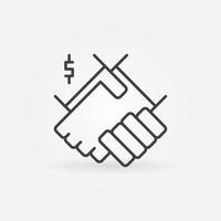 Handshake with Dollar Sign vector Corruption concept thin line icon