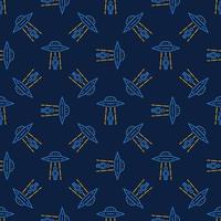 UFO Abducting a Man vector UFO colored seamless pattern