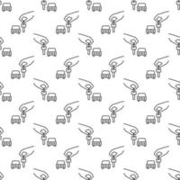 Car Hire vector Key in Hand concept linear seamless pattern