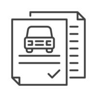 Car Rental Agreement or Insurance vector concept outline icon