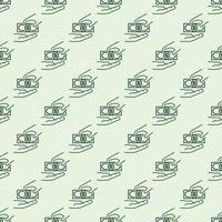 Bribery vector Hands with Cash concept colored pattern