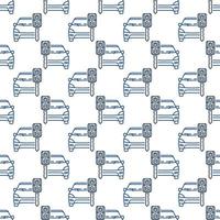 Car Hire or Rent vector concept line seamless pattern