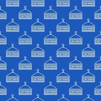 Container vector Intermodal Cargo linear blue seamless pattern
