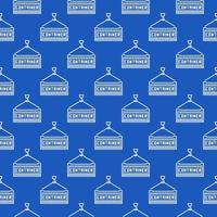 Container vector Intermodal Cargo linear blue seamless pattern