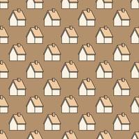 House vector Home concept colored seamless pattern or background