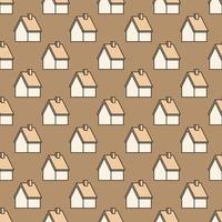 House vector Home concept colored seamless pattern or background