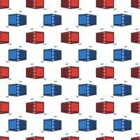 Opened Container vector Delivery colored seamless pattern