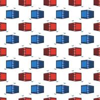 Opened Container vector Delivery colored seamless pattern