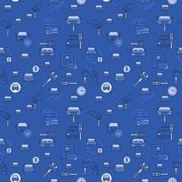 Rent a Car vector Vehicle Hire concept blue seamless pattern