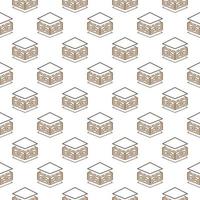 Roof Tiles vector seamless pattern in outline style