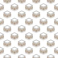 Roof Tiles vector seamless pattern in outline style