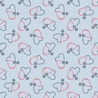 Sugar in Blood and Heart vector colored seamless pattern