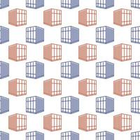 Small Freight Container vector concept line seamless pattern