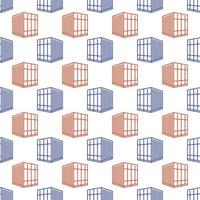 Small Freight Container vector concept line seamless pattern