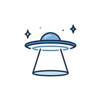 Flying Disc vector UFO concept colored modern icon