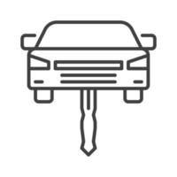 Car as a Key vector concept icon in thin line style