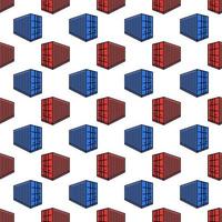 Container vector Shipping concept red and blue seamless pattern