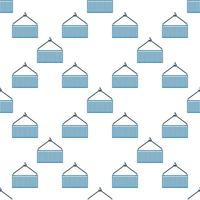 Hanging Shipping Container vector Transportation concept line seamless pattern