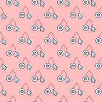 Mouse Click on Blood Drop with Sugar vector colored seamless pattern