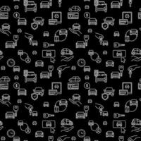 Rent a Vehicle dark seamless background. Car Rental vector pattern