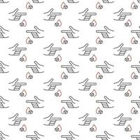 Sugar in Blood from Finger concept line vector seamless pattern