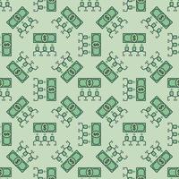 People and Money Banknote vector Bribery colored seamless pattern