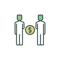 Dollar Sign and People vector Corruption concept colored icon