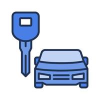 coche alquiler vector alquilar un vehículo concepto azul icono