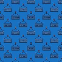 Container vector Intermodal Cargo concept blue seamless pattern