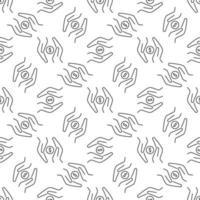 Dollar Coin in Hands vector concept line seamless pattern