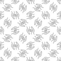 Dollar Coin in Hands vector concept line seamless pattern