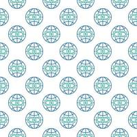 Earth Globe with Money with vector line seamless pattern