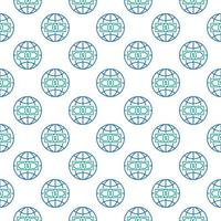 Earth Globe with Money with vector line seamless pattern