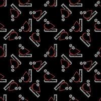 Glucose in Blood with Test Tube vector dark line seamless pattern