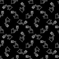 Glucose Meter vector Glucometer concept line dark seamless pattern