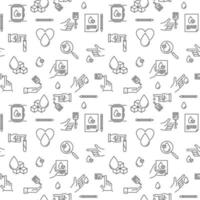 Glycemia vector simple seamless background. Glucose in Blood Test concept pattern