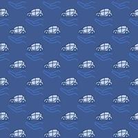 Hand with Car vector Rent a Vehicle blue seamless pattern