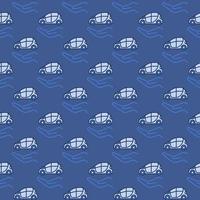 Hand with Car vector Rent a Vehicle blue seamless pattern