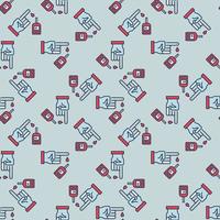 Hand and Glucometer vector Blood Test colored seamless pattern