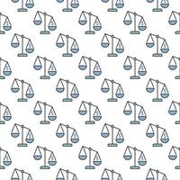 Law Scale with Dollar Sign vector colored seamless pattern
