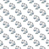 Law Scale with Dollar Sign vector colored seamless pattern