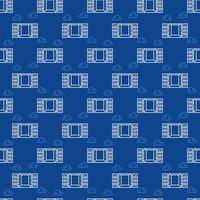 Opened Freight Container vector Shipping blue linear seamless pattern
