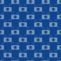 Opened Freight Container vector Shipping blue linear seamless pattern