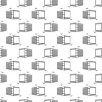 Opened Container vector Transportation concept line seamless pattern
