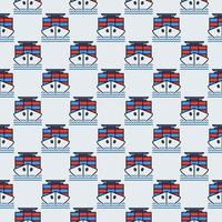 Ship with Containers vector International Cargo colored seamless pattern