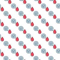 Blood Drop and Speech Bubble with Sugar vector colored seamless pattern